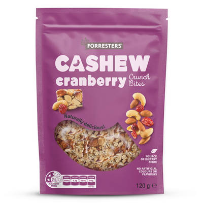 FORRESTERS Cashew & Cranberry Crunch Bites 120g