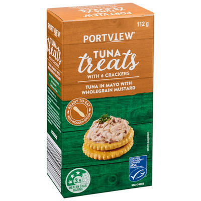 PORTVIEW Mayo with Wholegrain Mustard Tuna Treats with Crackers 112g