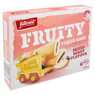 HILLCREST Fruity Filled Bars Mixed Berry 6 Pack 225g