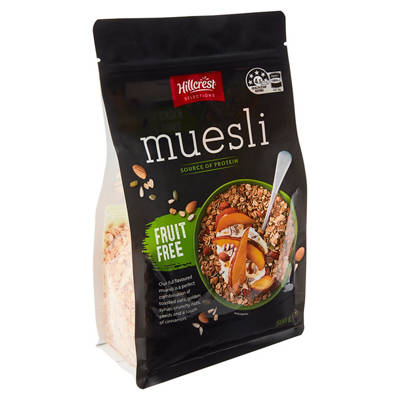 HILLCREST Fruit Free Muesli 500g