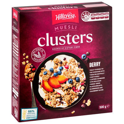 HILLCREST Muesli Cluster Berry 500g