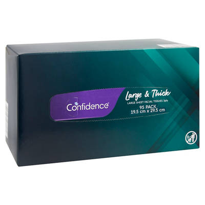 CONFIDENCE Large & Thick Facial Tissues 95 Pack