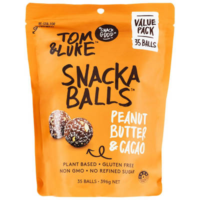 Salted Caramel or Peanut Butter & Cacao Snackaballs 396g
