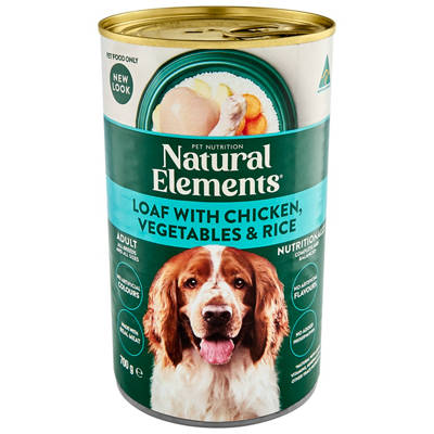 NATURAL ELEMENTS PET NUTRITION Dog Food Loaf with Chicken, Vegetables & Rice 700g