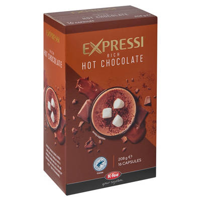EXPRESSI Rich Hot Chocolate Capsule 16 Pack 208g