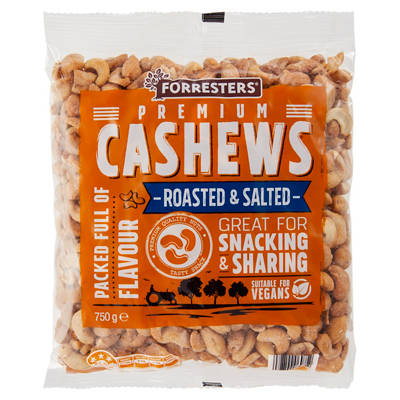 FORRESTERS Roasted & Salted Cashews 750g