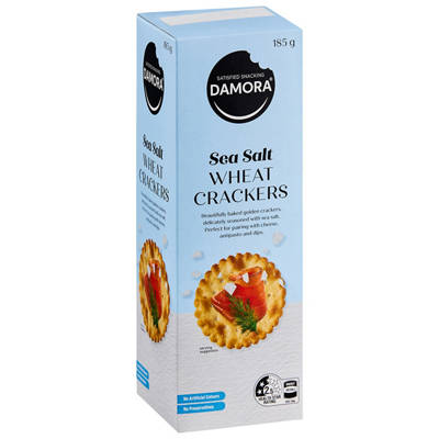 DAMORA SATISFIED SNACKING Wheaten Cracker Sea Salt 185g