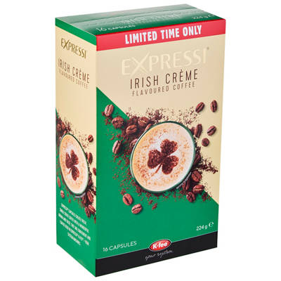 EXPRESSI Irish Crème Flavoured Coffee Capsules 16 Pack
