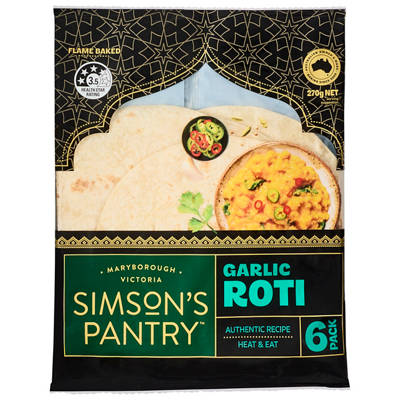 SIMSON'S PANTRY Garlic Roti Bread 6 Pack