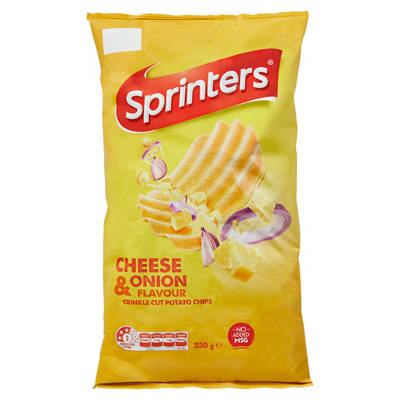 SPRINTERS Cheese & Onion Crinkle Cut Chips 230g