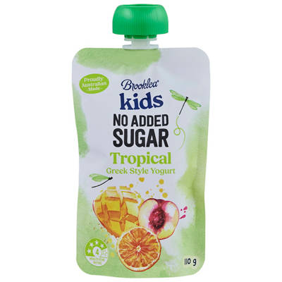 No Added Sugar Tropical Yogurt Pouch 110g