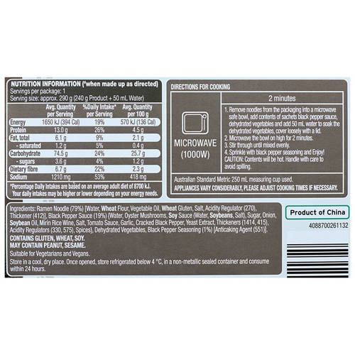 Nutrients 1, Black Pepper Bowl