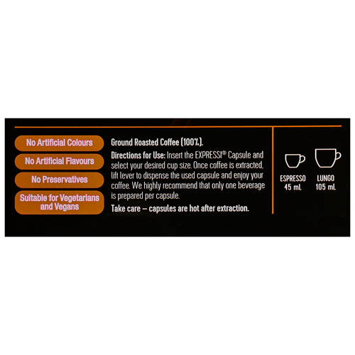Ingredients 1, Valletta Coffee Capsules 16 Pack 124g