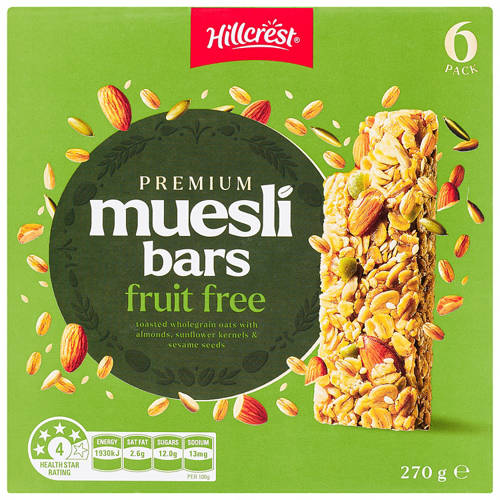 Front shot 3, Fruit Free Premium Muesli Bar 6 Pack 270g