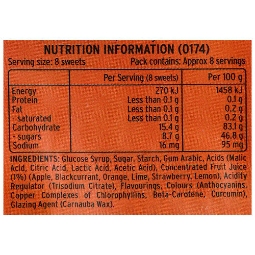 Nutrients 1, Rowntrees Fruit Gums 150g