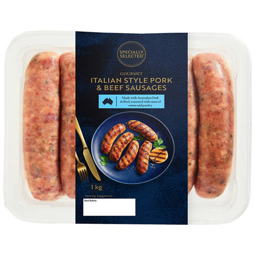 Front shot 1, Italian Style Pork & Beef Sausages 1kg
