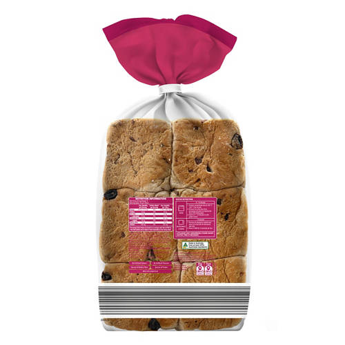 Front shot 2, Fruit Hot Cross Buns 6 Pack 450g