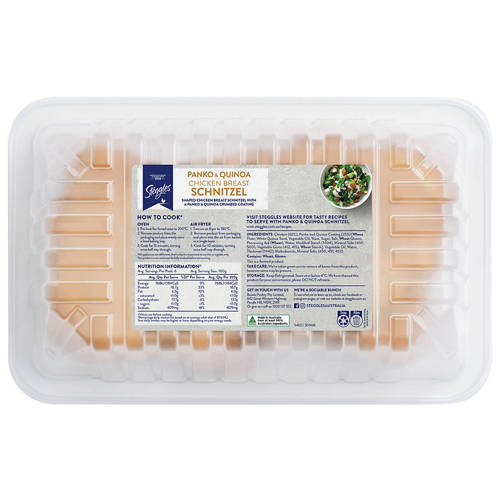 Front shot 2, Chicken Breast Schnitzel Panko & Quinoa Crumb 4 Pack 600g