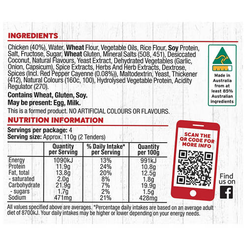Nutrients 1, Sweet Chilli Chicken Tenders 440g
