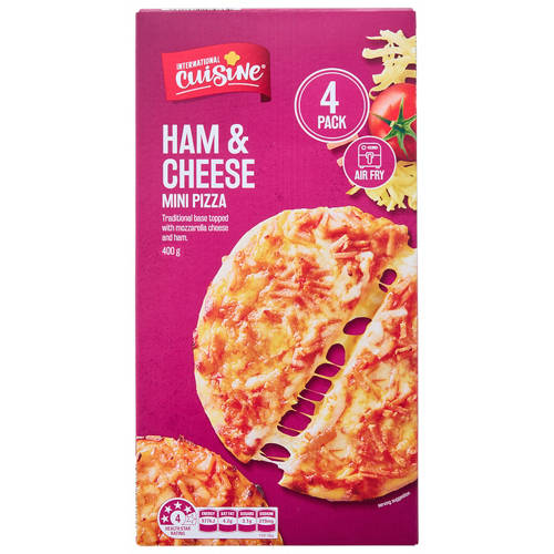 Front shot 2, Ham & Cheese Mini Pizza 4 Pack 400g