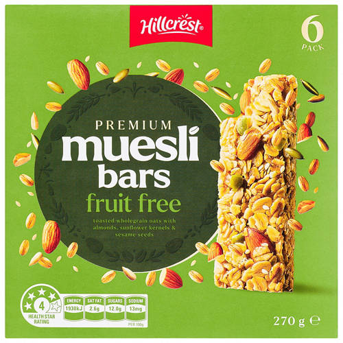 Front shot 2, Fruit Free Premium Muesli Bar 6 Pack 270g