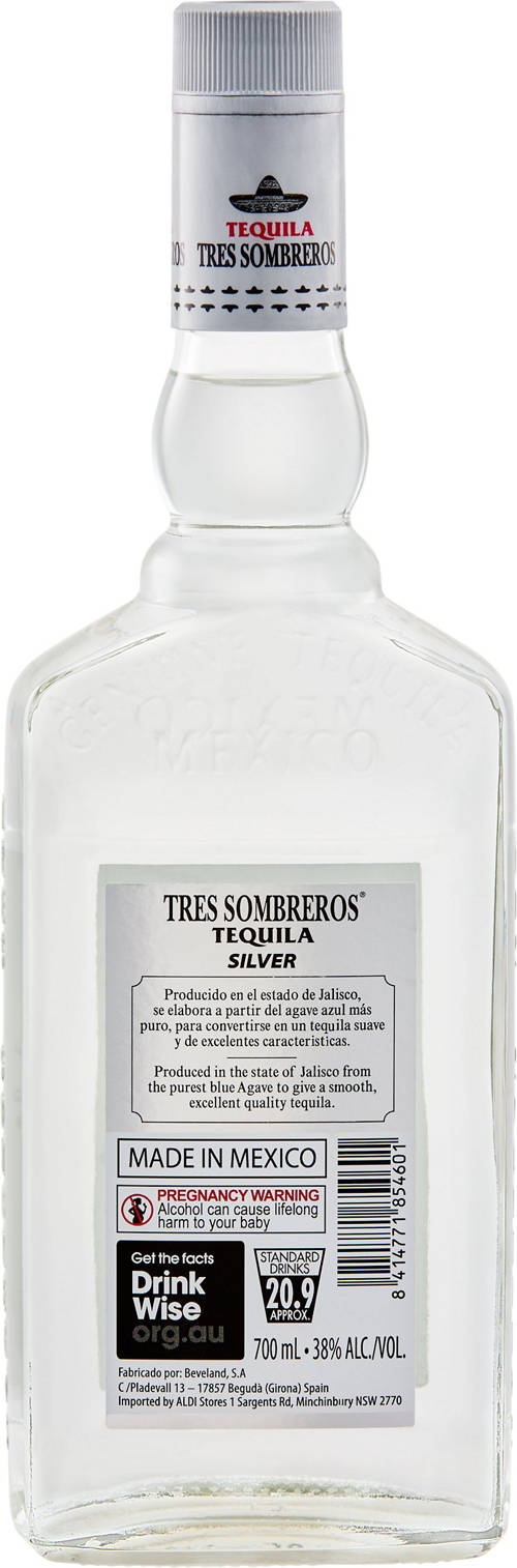Front shot 2, Tequila Silver 700mL