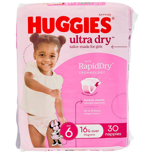 Front shot 2, Girls Size 6 Junior Nappies 30 Pack