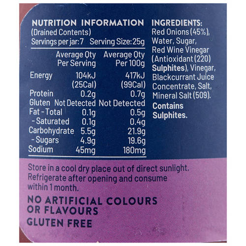 Nutrients 1, Red Sliced Onions 400g