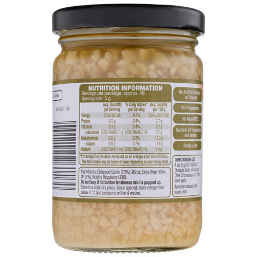Front shot 3, Chopped Garlic in Olive Oil 240g