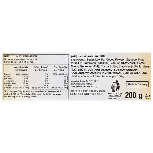 Nutrients 1, Jamaica Rum Kugeln 200g