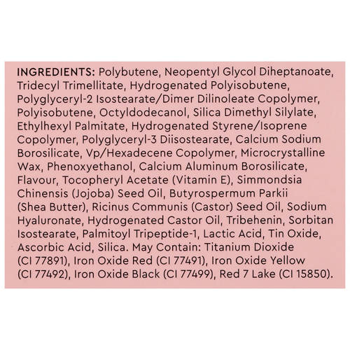 Ingredients 1, Lip Oil 4.6ml or Lip Gloss 9ml