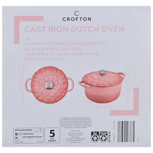 Front shot 4, Cast Iron Dutch Oven with Flower Lid