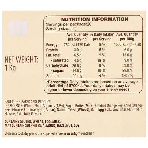 Nutrients 1, Handwrapped Panettone 1kg