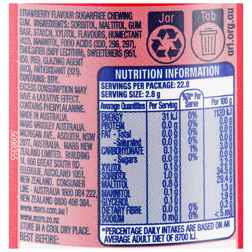 Nutrients 1, Strawberry Gum 64g