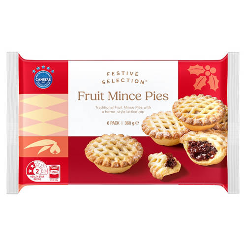 Front shot 2, Fruit Mince Pies 6 Pack 360g