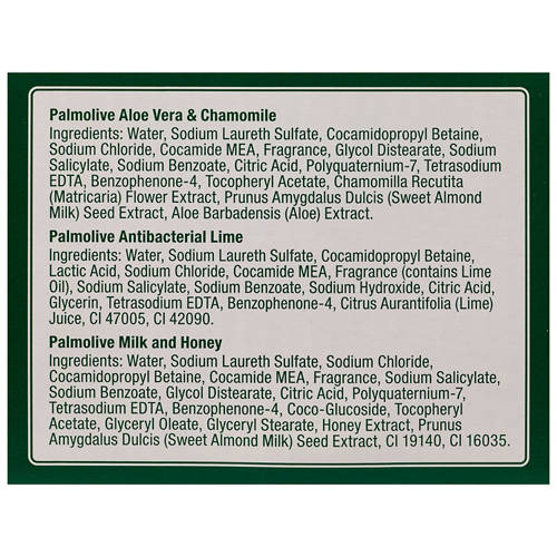 Ingredients 1, Liquid Hand Soaps 3 x 250mL