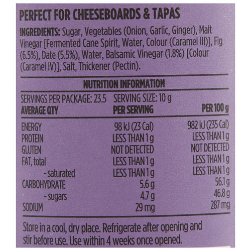Nutrients 1, Caramelised Onion Relish 225g