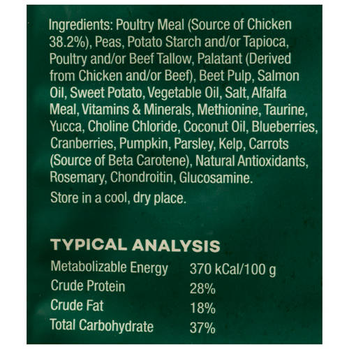 Ingredients 1, Chicken Grain Free Dry Dog Food 2.5kg