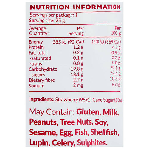 Nutrients 1, Freeze Dried Strawberries 25g