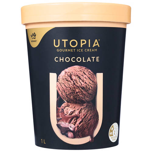 Front shot 2, Utopia Chocolate Ice Cream 1L