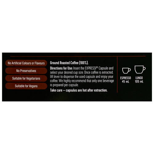 Ingredients 1, Coffee Capsules Torino 16 Pack 124g