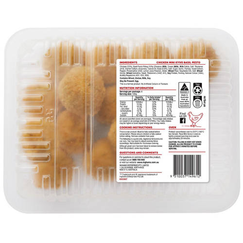 Front shot 2, Chicken Pesto Mini Kyivs 400g