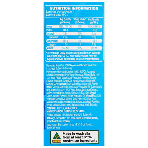 Nutrients 1, Buttermilk Style Chicken Tenders 400g