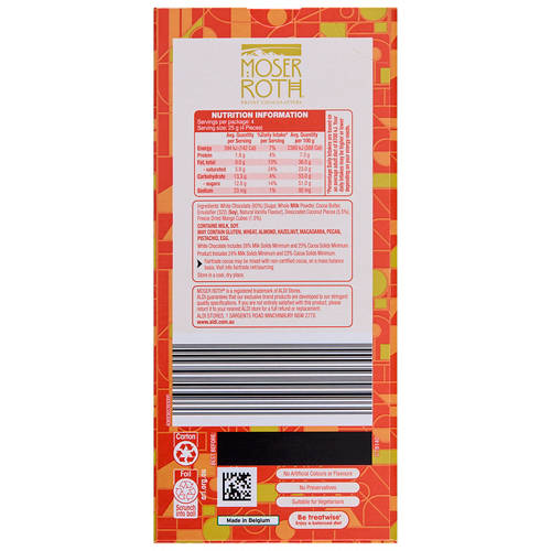 Front shot 2, White Chocolate & Coconut Mango Chocolate 100g