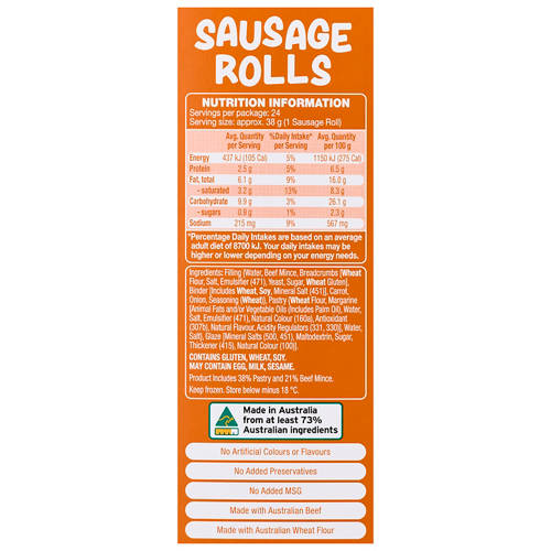Nutrients 1, Party Sausage Rolls 24 Pack 900g