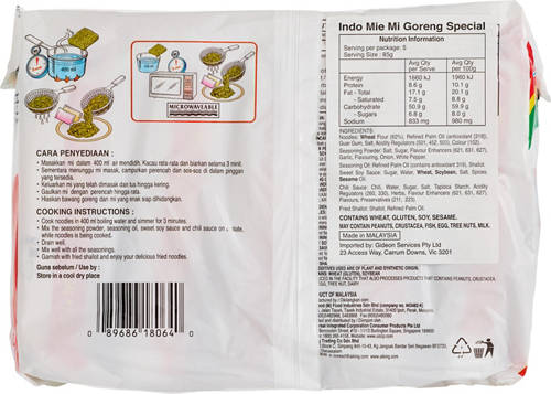 Front shot 3, Indomie Mi Goreng Instant Noodles 5 x 85g