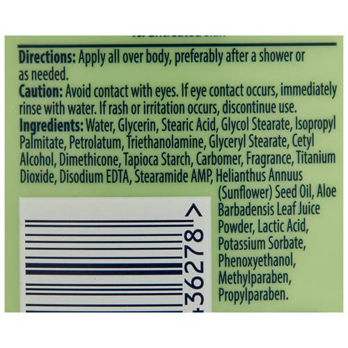 Ingredients 1, Body Lotion 750ml