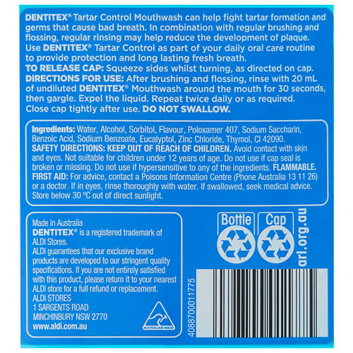 Ingredients 1, Assorted Mouthwash 1L