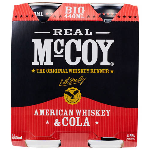 Front shot 2, American Whiskey & Cola 4 4x440 mL