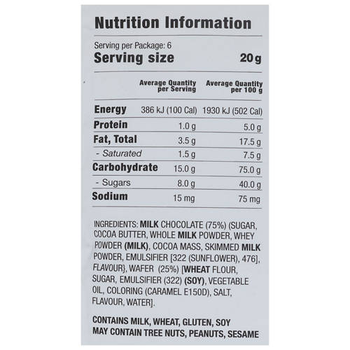 Nutrients 1, Mini Milk Chocolate Filled Waffle Cones 120g